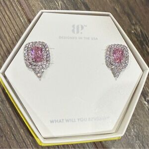 Bomb Party Pink and Silver Stud Earrings